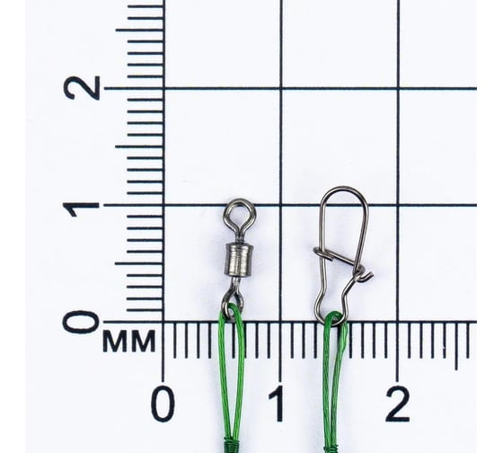 Стальной поводок Namazu leader 1x7 nylon coated green, d-0.24 мм, l-15 см, test- 7 кг, 5 шт N-17LSG24-15L 1