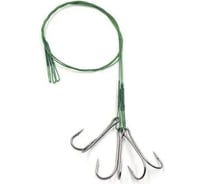 Стальной поводок с двойным крючком Namazu leader 1x7 nylon coated green, d-0.33 мм, l-30 см 7826 do N-LS33-30D1L