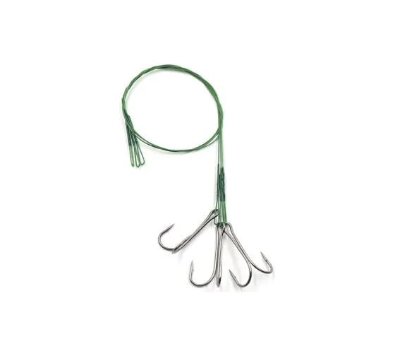 Стальной поводок с двойным крючком Namazu leader 1x7 nylon coated green, d-0.33 мм, l-30 см 7826 do N-LS33-30D1L 1