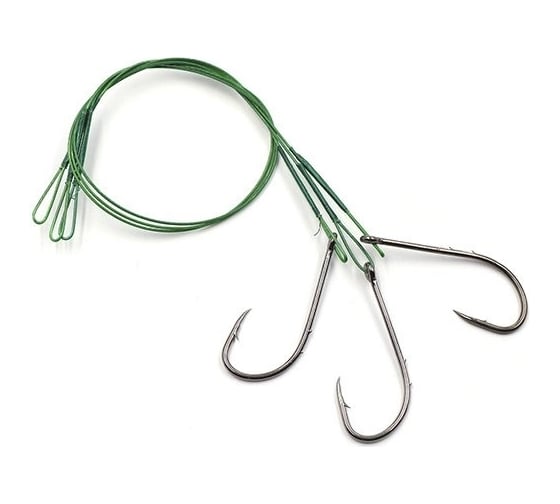 Стальной поводок с одинарным крючком Namazu leader 1x7 nylon coated green, d-0.33 мм, l-30 см 92247 N-LS33-30BH1L 1