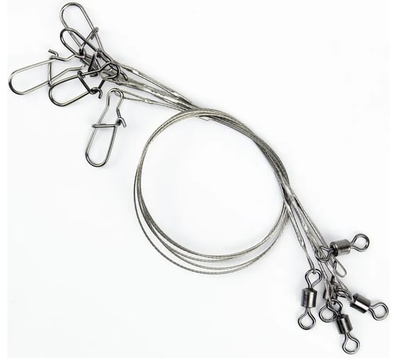Стальной поводок Namazu leader 1x7 nylon coated, d-0.45 мм, l-20 см, test- 23 кг, 5 шт N-17LSN45-20L 1
