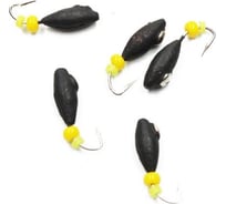 Мормышка ЯМАН вольфовсинка с коронкой из никеля, d-4 мм, вес 1.0 г, бисер и кембрик, желтый Я-МР1388