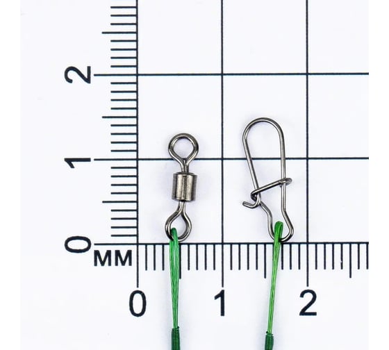 Стальной поводок Namazu leader 1x7 nylon coated green, d-0.30 мм, l-30 см, test 11 кг, 5 шт N-17LSG30-30L
