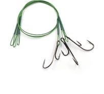 Стальной поводок с живцовым крючком Namazu leader 1x7 nylon coated green, d-0.33 мм, l-20 см 4715 d N-LS33-20DR2L