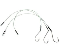 Стальной поводок с одинарным крючком Namazu leader 1x7 nylon coated green, d-0.42 мм, l-20 см 92247 N-LS42-20BH2/0L