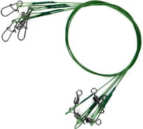 Стальной поводок Namazu leader 1x7 nylon coated green, d-0,42 мм, l-30 см, test 18 кг, 5 шт N-17LSG42-30L