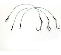 Стальной поводок с двойным крючком Namazu leader 1x7 nylon coated green, d-0.42 мм, l-30 см 7826 do N-LS42-30D2/0L