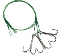 Стальной поводок с тройным крючком Namazu leader 1x7 nylon coated green, d-0.42 мм, l-30 см 35647 r N-LS42-30TR1L