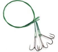 Стальной поводок с тройным крючком Namazu leader 1x7 nylon coated green, d-0.42 мм, l-40 см 35647 r N-LS42-40TR2L