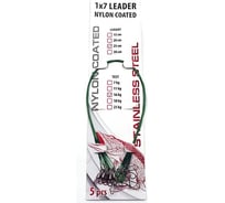 Стальной поводок Namazu leader 1x7 nylon coated green, d-0.45 мм, l-25 см, test 23 кг, 5 шт/6 N-17LSG45-25L