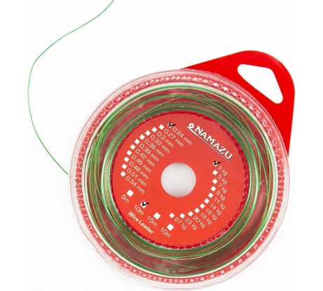 Поводковый материал Namazu 1x7, d-0.24 мм, l-10 м, зеленый N-FTAF-360