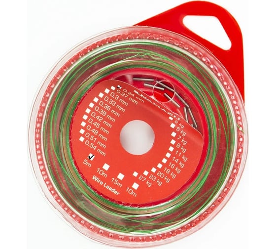 Поводковый материал Namazu 1x7, d-0.24 мм, l-5 м, зеленый N-FTAF-380 1