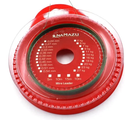 Поводковый материал Namazu 1x7, d-0.45 мм, l-5 м, зеленый N-FTAF-373