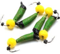 Вольфрамовая безнасадочная мормышка ЯМАН Ручейник №5, d-2 мм, l-9.5 мм, вес 0.80 г, кристалл желтый Я-МР1151