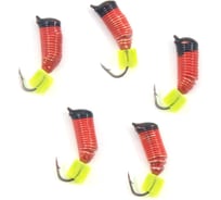 Вольфрамовая безнасадочная мормышка ЯМАН Ручейник №6, d-2.5 мм, l-8.5 мм, вес 0.45 г, желтый кубик Я-МР2854