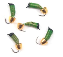 Вольфрамовая безнасадочная мормышка ЯМАН Ручейник №7, d-2,5 мм, l-9.5 мм, вес 1.05 г, колокол золото Я-МР2883