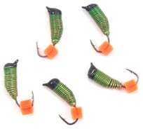 Вольфрамовая безнасадочная мормышка ЯМАН Ручейник №7, d-2,5 мм, l-9.5 мм, вес 0.90 г, красный кубик Я-МР2880