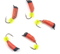 Вольфрамовая безнасадочная мормышка ЯМАН Ручейник №7, d-2.5 мм, l-9.5 мм, вес 0.90 г, желтый кубик Я-МР2869