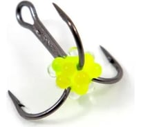 Крючок-тройник с икринкой ЯМАН, размер 10 int, желтый, 5 шт Я-ТКИ10ФЖ