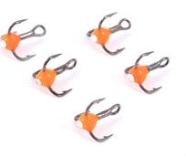 Крючок-тройник ЯМАН с каплей и глазком, размер 16 int, флуоресцентный красный, 5 шт Я-ТКГ16ФК