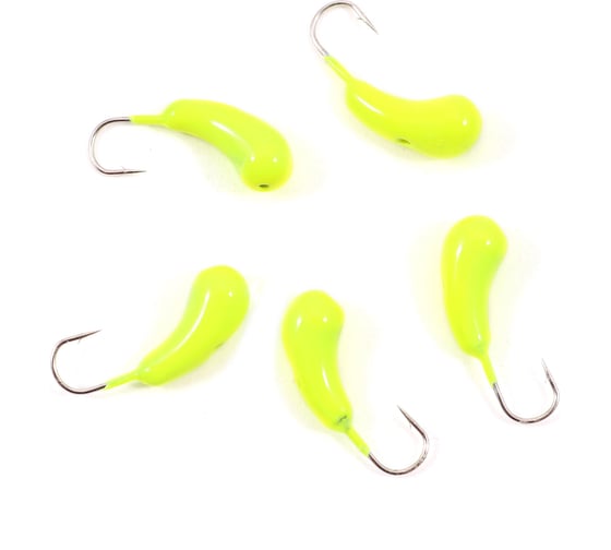 Вольфрамовая мормышка ЯМАН уралка с отверстием, р.3, вес 0.56 г, лимон, 5 шт Я-МР2276 1