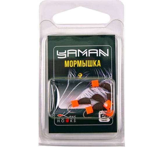 Безнасадочная мормышка ЯМАН Банан, черный, d-4.5 мм, вес 1.3 г, ядреный кубик красный, 5 шт Я-МР2566 1