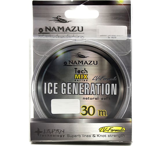 Леска Namazu ice generation, l-30 м, d-0.30 мм, test-7.01 кг, прозрачная NIG30-0,30 1