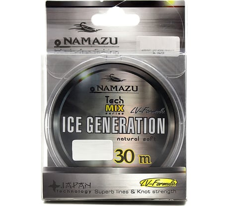 Леска Namazu ice generation, l-30 м, d-0.14 мм, test-1.72 кг, прозрачная NIG30-0,14