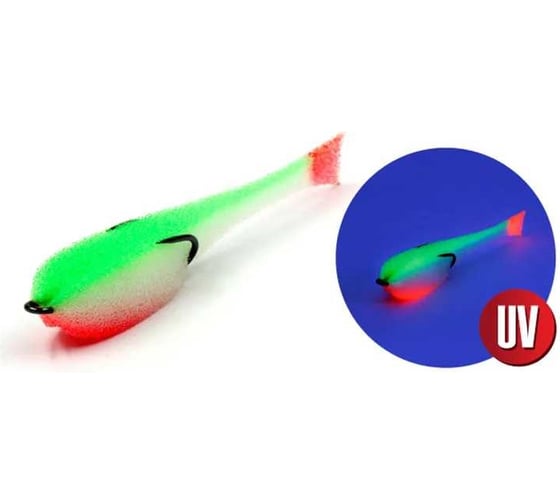 Поролоновая рыбка ЯМАН на двойнике, р. 95 мм, цвет 23 uv, 5 шт. Y-P95-23