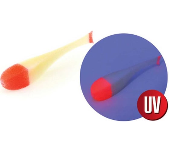 Поролоновая рыбка ЯМАН с силиконовой вставкой, р. 90 мм, цвет 15 uv, 5 шт. Y-PS90-15