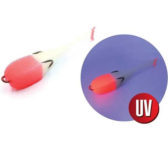 Поролоновая рыбка ЯМАН на двойнике, р. 95 мм, цвет 15 uv, 5 шт. Y-P95-15