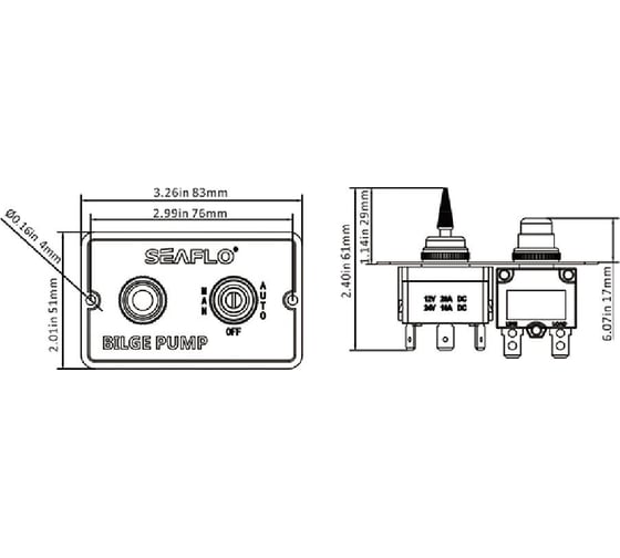Панель с трехпозиционным переключателем SeaFlo 12V/24V SFSP-015-01