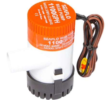 Водооткачивающая трюмная помпа SeaFlo 1100 галлон/час, патрубок 29 мм, 12V SFBP1-G1100-01