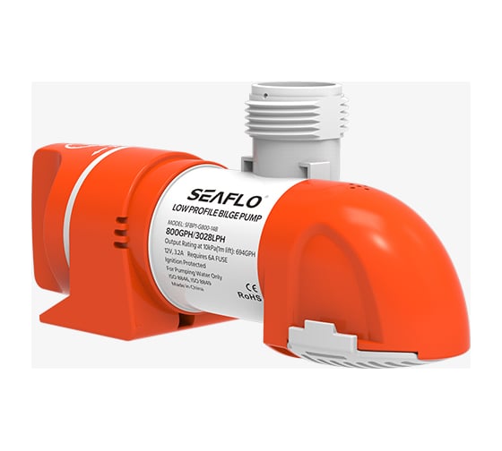 Водооткачивающая трюмная помпа SeaFlo 800 галлон/час, патрубок 19/25/29 мм, 12V SFBP1-G800-14C 1