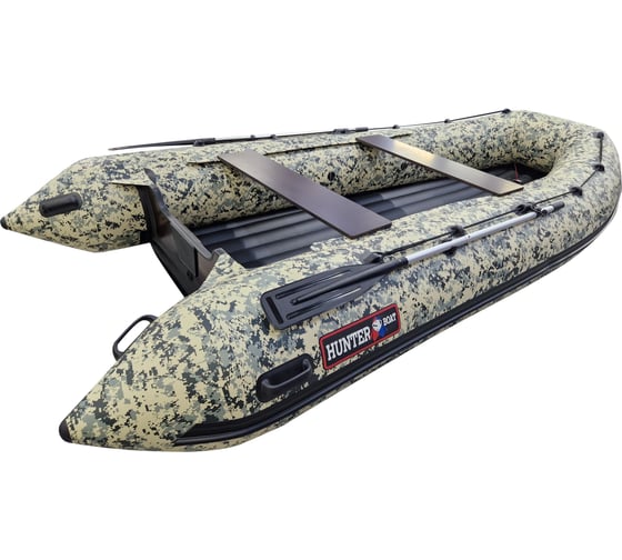 Надувная лодка Hunterboat хантер 390 а, зеленый пиксель 3902026