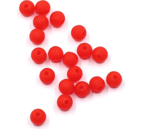 Фидерная бусина Namazu soft beads, pvc, круглая, d-5 мм, красный, 20 шт. N-SBF-01