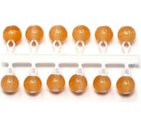 Микробисер ЯМАН кошачий глаз, d-4 мм, оранжевый, подвеска короткая, 12 шт Я-МБ55