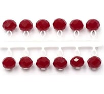 Микробисер ЯМАН кристалл, d-4 мм, красный, подвеска короткая, 12 шт Я-МБ47