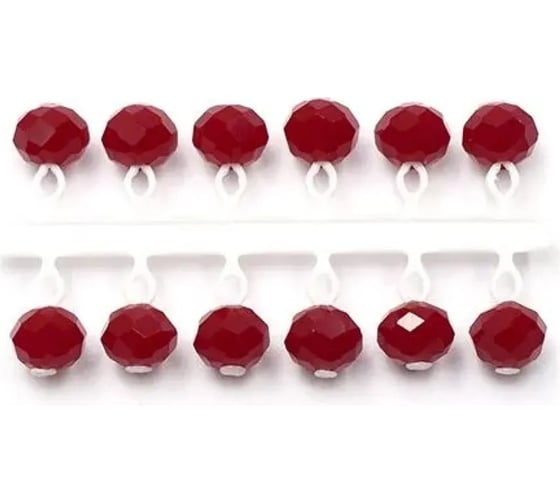 Микробисер ЯМАН кристалл, d-4 мм, красный, подвеска короткая, 12 шт Я-МБ47 1