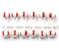 Микробисер шар ЯМАН d-4.5 мм, белый/красный арбуз, подвеска короткая, 12 шт Я-МБ66