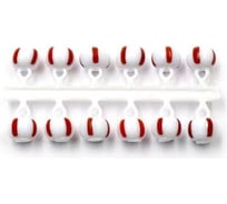 Микробисер шар ЯМАН d-4 мм, белый/красный арбуз, подвеска короткая, 12 шт Я-МБ65