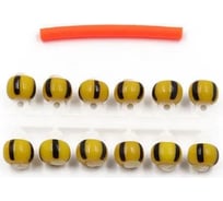 Микробисер шар ЯМАН d-4.5 мм, желтый/черный арбуз №1, подвеска короткая, 12 шт Я-МБ22