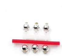 Микробисер ЯМАН латунь, d-3.2 мм, серебряный, подвеска короткая, 6 шт Я-МБ19