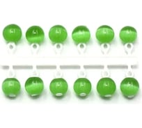 Микробисер ЯМАН кошачий глаз, d-4 мм, зеленый, подвеска короткая, 12 шт Я-МБ52