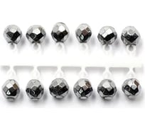 Микробисер ЯМАН кристалл, d-4 мм, серебряный, подвеска короткая, 12 шт Я-МБ44