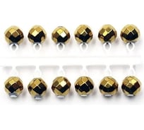 Микробисер ЯМАН кристалл, d-4 мм, золотой, подвеска короткая, 12 шт Я-МБ42