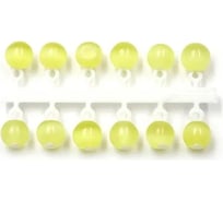 Микробисер ЯМАН кошачий глаз, d-4 мм, желтый, подвеска короткая, 12 шт Я-МБ53