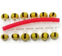 Микробисер шар ЯМАН d-3.7 мм, желтый/черный арбуз №1, подвеска короткая, 12 шт Я-МБ04