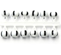 Микробисер шар ЯМАН d-4.5 мм, белый/черный арбуз, подвеска короткая, 12 шт Я-МБ64