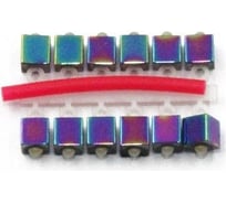 Микробисер ЯМАН куб, d-2.8 мм, хамелеон, подвеска короткая, 12 шт Я-МБ08